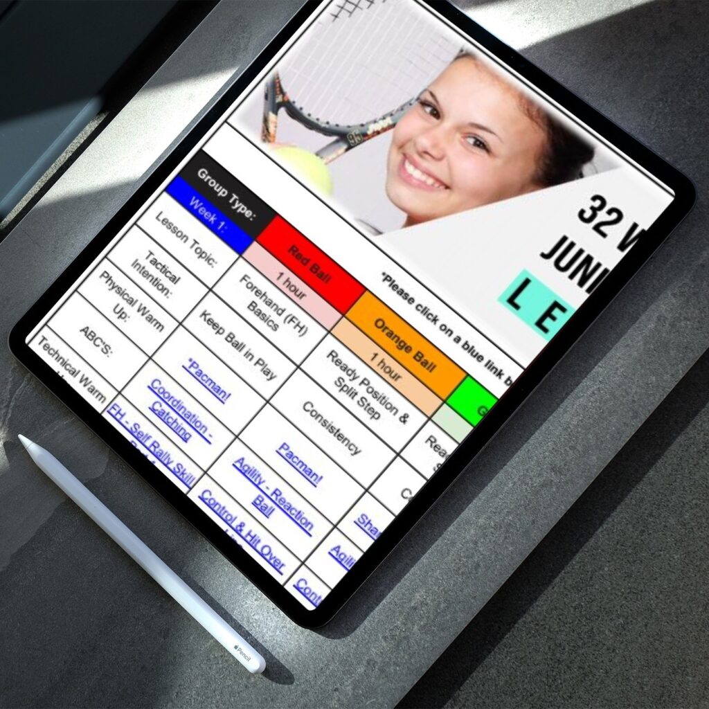 32 Week Junior Group Coaching Tennis Lesson Plan