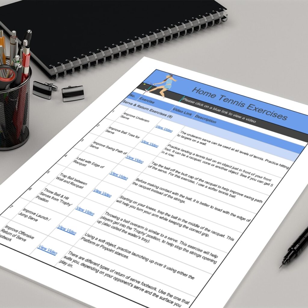 Home Tennis Exercises Plan