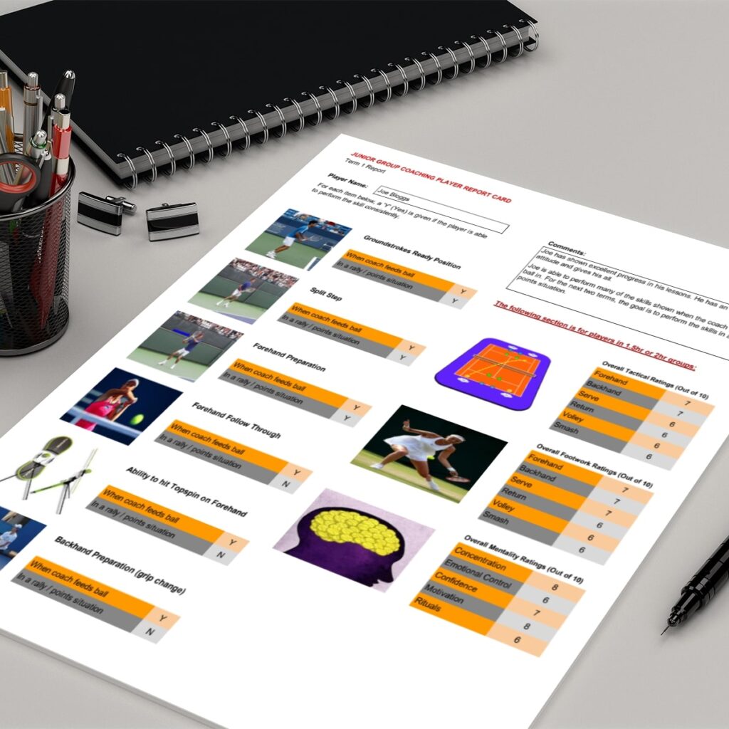Report Cards for Junior Tennis Coaching