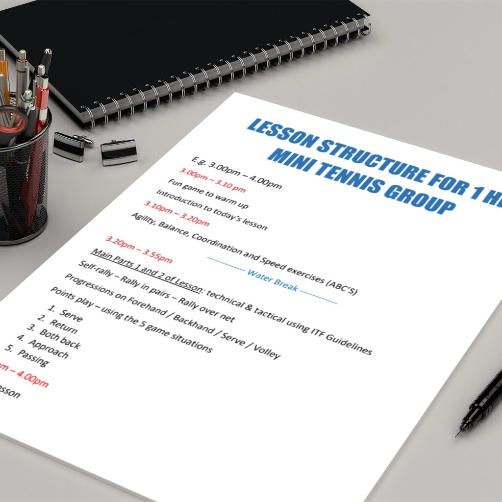 Lesson Structures for Tennis Coaching