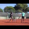 Backhand practice with Cici