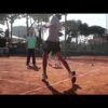 Practising groundstrokes with Anubhav
