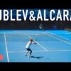 Carlos Alcaraz & Andrey Rublev Practice