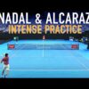 Carlos Alcaraz & Rafael Nadal Intense Practice | Australian Open 2021