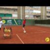 Ejercicio Tenis: Auto lanzamiento bola – remate en el aire caminando hacia atrás