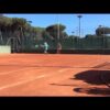 Practising groundstrokes with Daniel