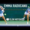 Emma Raducanu – Forehand Backhand & Serve [4K Slow Motion]