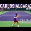 Carlos Alcaraz | Court Level Practice with Taro Daniel [2023 IW]