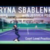 Aryna Sabalenka | Court Level Practice with Jessica Pegula