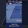 If you blink, you’ll miss it! 😳 #Tennis #bananashot #UTS #tennistrick #tennisplayer