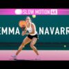 Emma Navarro Slow Motion – Forehand, Backhand & Serve [2025 IW]