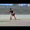 Practising groundstrokes with Karen